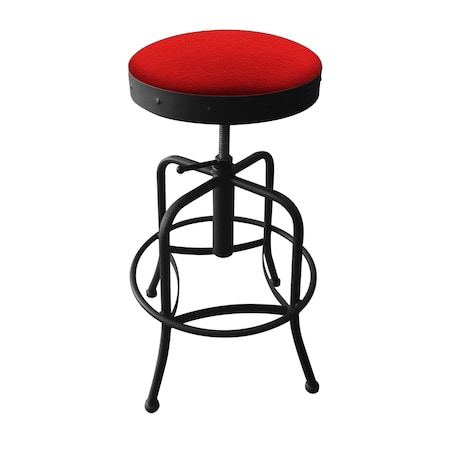 Holland Bar Stool Co Adjustable Stool, Black Wrinkle, Canter Red Seat 910BW011
